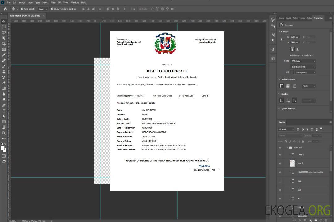 Modèle Word et PDF de certificat de décès en République Dominicaine template Modèle Word et PDF de certificat de décès en République Dominicaine template